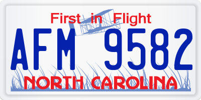 NC license plate AFM9582