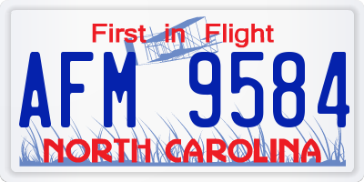 NC license plate AFM9584