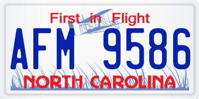 NC license plate AFM9586