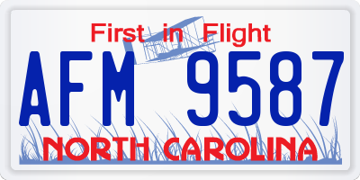 NC license plate AFM9587
