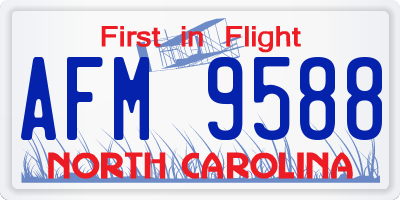 NC license plate AFM9588