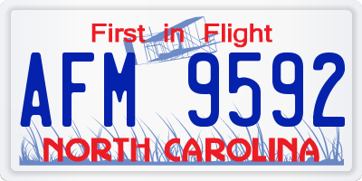NC license plate AFM9592