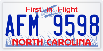 NC license plate AFM9598
