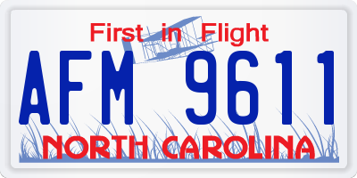 NC license plate AFM9611