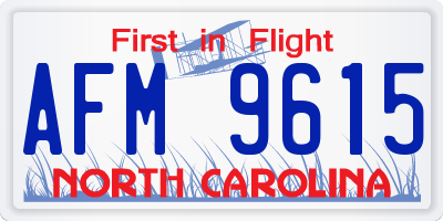 NC license plate AFM9615