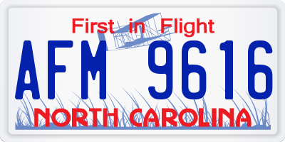 NC license plate AFM9616