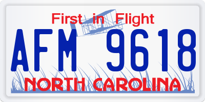 NC license plate AFM9618