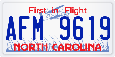 NC license plate AFM9619