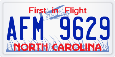 NC license plate AFM9629