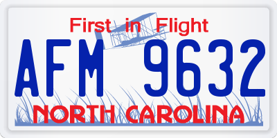 NC license plate AFM9632