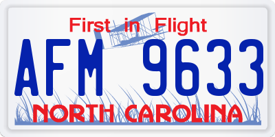 NC license plate AFM9633