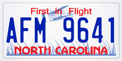 NC license plate AFM9641