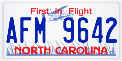 NC license plate AFM9642