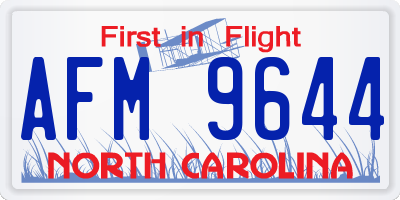 NC license plate AFM9644