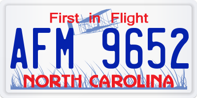 NC license plate AFM9652