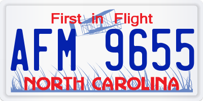 NC license plate AFM9655