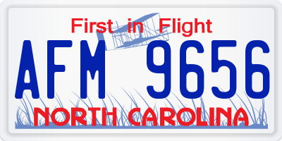 NC license plate AFM9656
