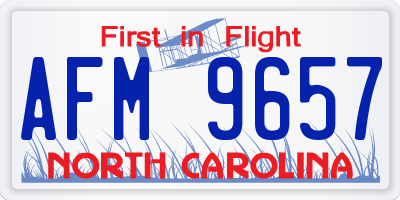 NC license plate AFM9657