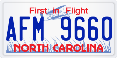 NC license plate AFM9660
