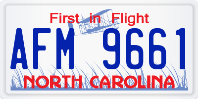 NC license plate AFM9661