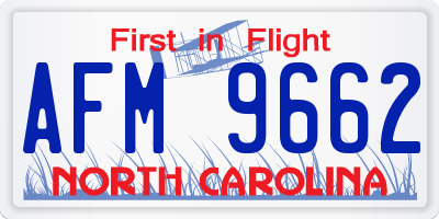 NC license plate AFM9662