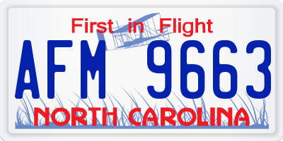 NC license plate AFM9663
