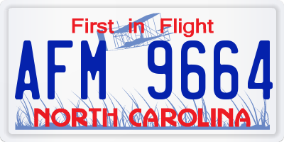 NC license plate AFM9664