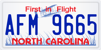 NC license plate AFM9665