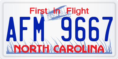 NC license plate AFM9667