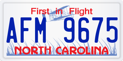 NC license plate AFM9675