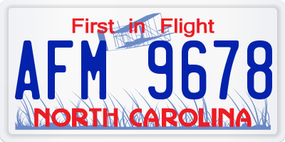 NC license plate AFM9678