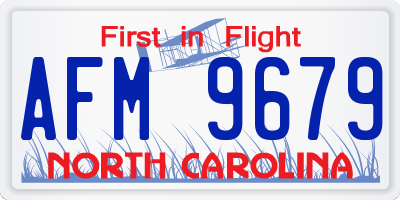 NC license plate AFM9679