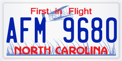 NC license plate AFM9680
