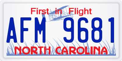 NC license plate AFM9681