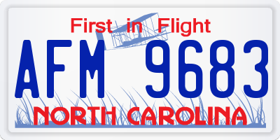 NC license plate AFM9683