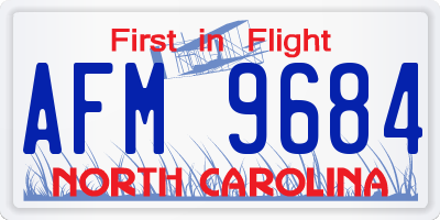 NC license plate AFM9684