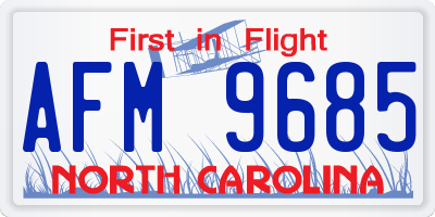 NC license plate AFM9685