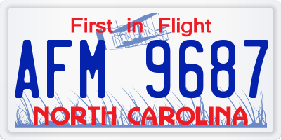 NC license plate AFM9687