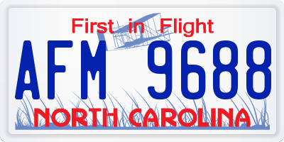 NC license plate AFM9688