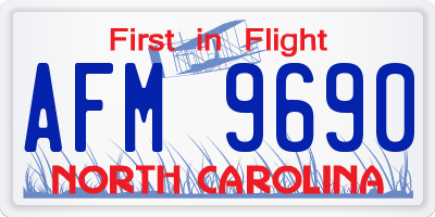 NC license plate AFM9690