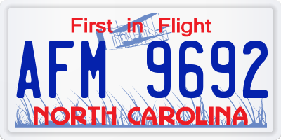 NC license plate AFM9692