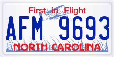 NC license plate AFM9693