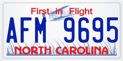 NC license plate AFM9695