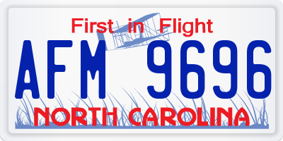 NC license plate AFM9696