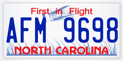 NC license plate AFM9698
