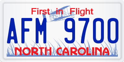 NC license plate AFM9700