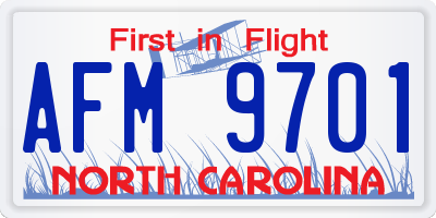 NC license plate AFM9701