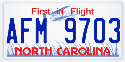 NC license plate AFM9703