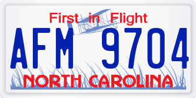 NC license plate AFM9704