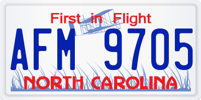 NC license plate AFM9705
